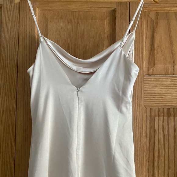 Lulus Champagne Satin Cowl Neck Maxi Dress - Picture 8 of 11